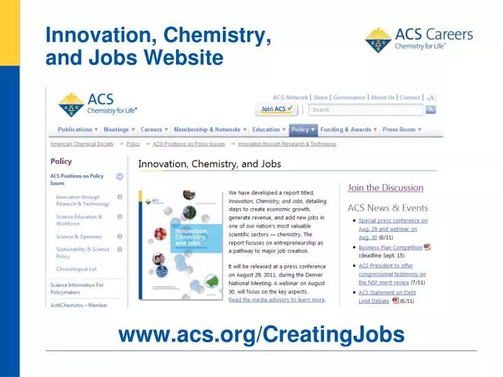 innovation chemistry and jobs website