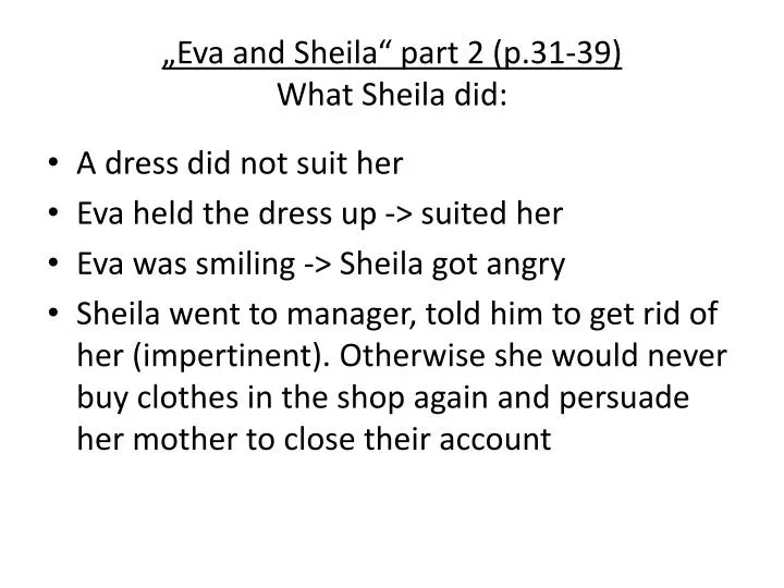 eva and sheila part 2 p 31 39 what sheila did