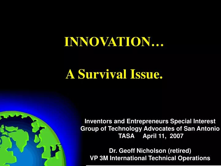 innovation a survival issue