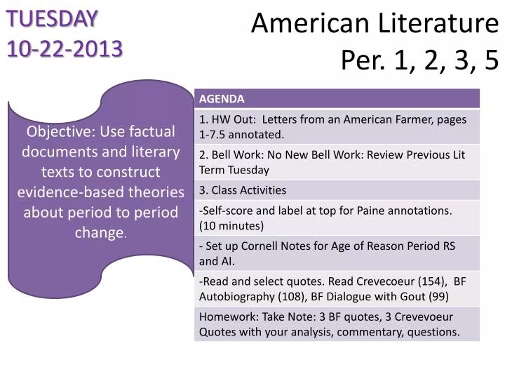 american literature per 1 2 3 5