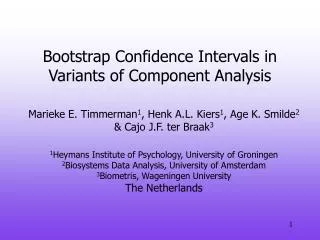 Bootstrap Confidence Intervals in Variants of Component Analysis