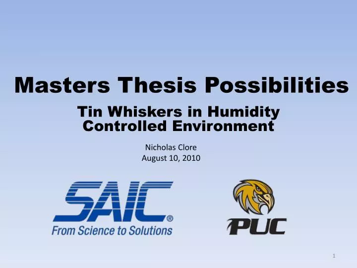 masters thesis possibilities