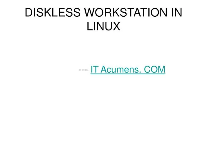 diskless workstation in linux