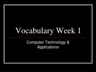 Vocabulary Week 1