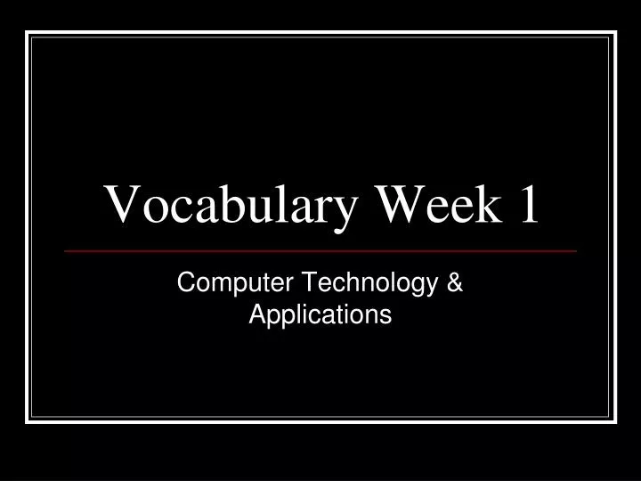 vocabulary week 1