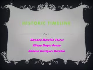 HISTORIC TIMELINE