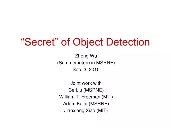 secret of object detection