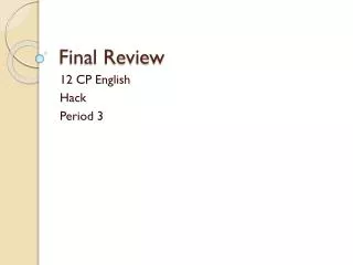 Final Review