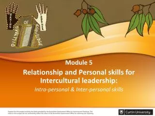 Module 5 Relationship and Personal skills for Intercultural leadership: