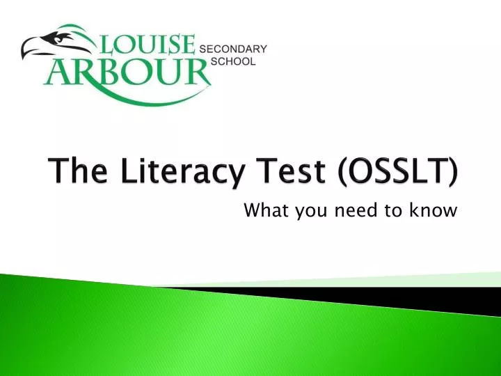 the literacy test osslt