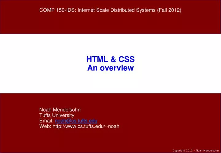 html css an overview