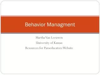 Behavior Managment