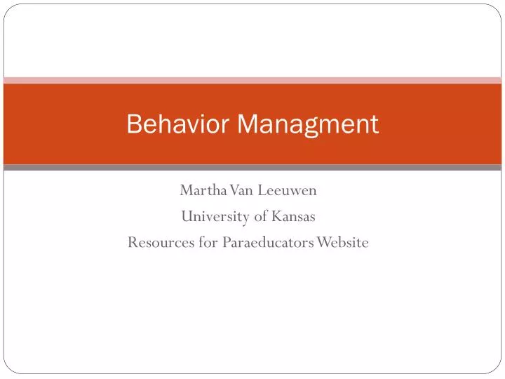 behavior managment