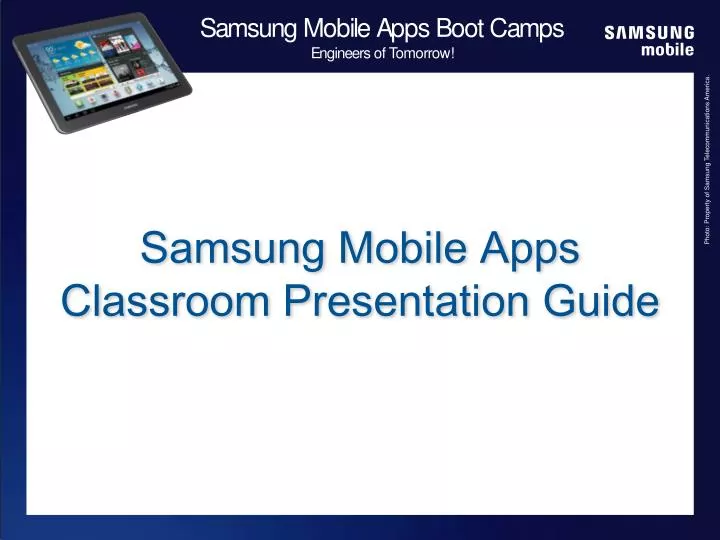 samsung mobile apps classroom presentation guide