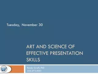 Art and Science of Effective Presentation Skills