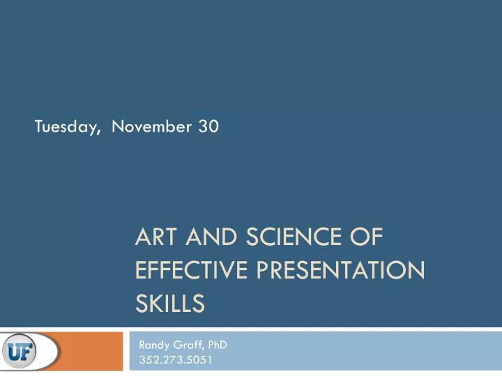 art and science of effective presentation skills