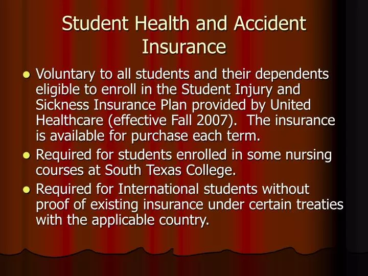student health and accident insurance