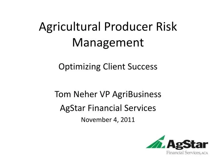 agricultural producer risk management