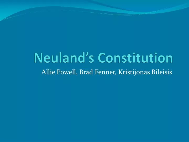 neuland s constitution