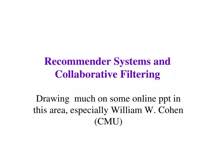 recommender systems and collaborative filtering
