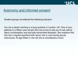 Autonomy and informed consent