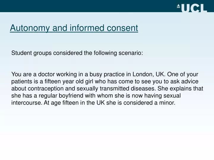 PPT - Autonomy And Informed Consent PowerPoint Presentation, Free ...