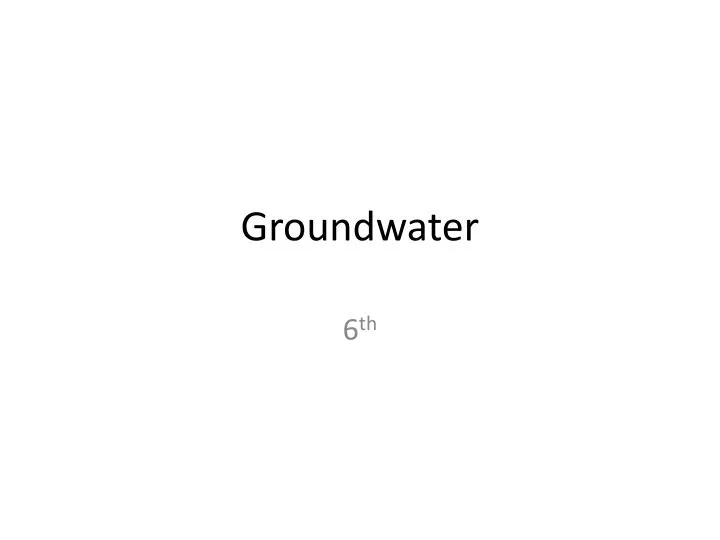 groundwater