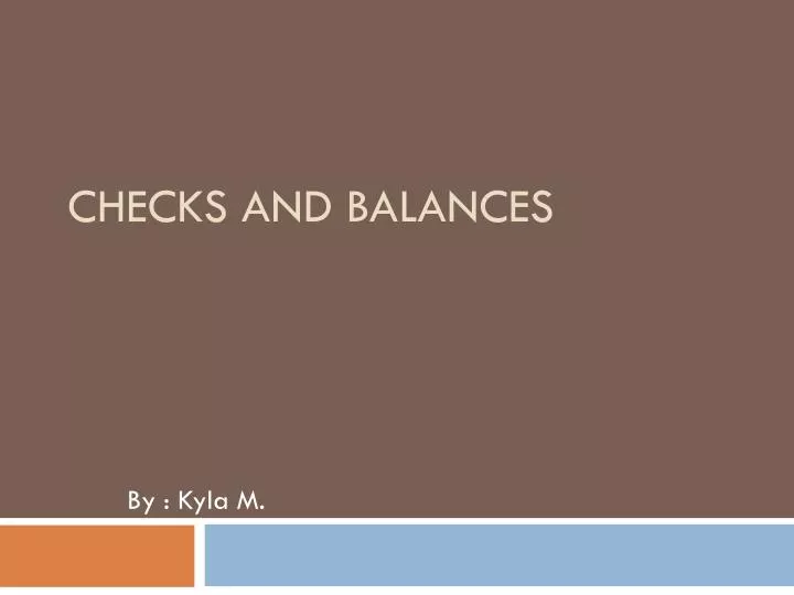 checks and balances