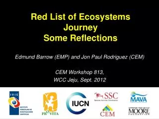 Red List of Ecosystems Journey Some Reflections