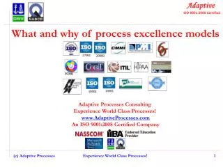 What and why of process excellence models Adaptive Processes Consulting