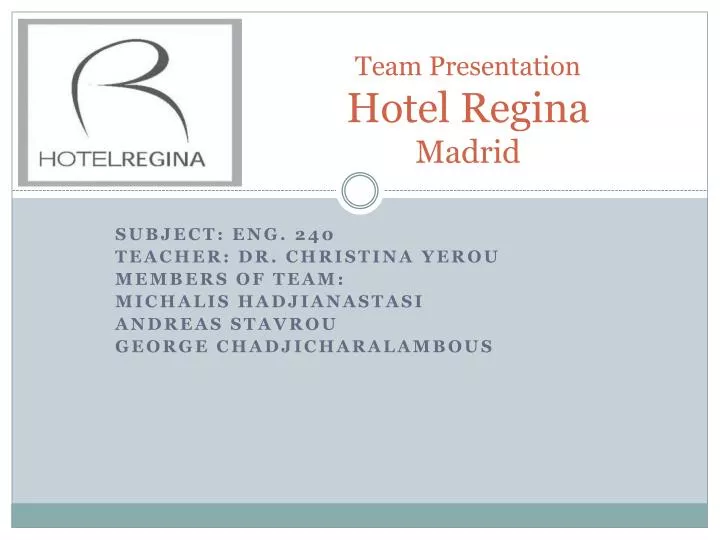 team presentation hotel regina madrid