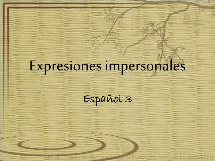 expresiones impersonales