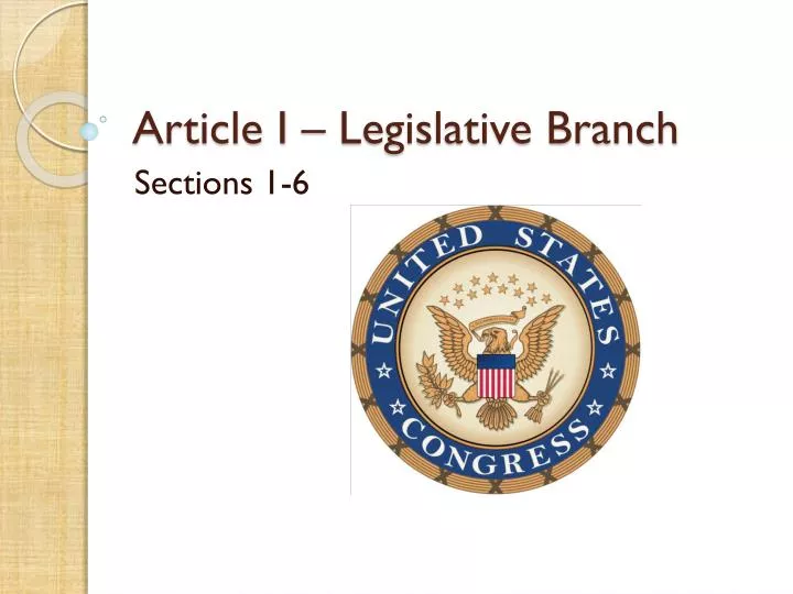 article i legislative branch