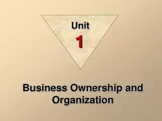 Business Ownership and Organization