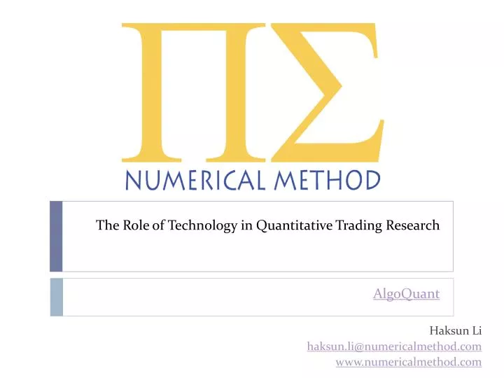 the role of technology in quantitative trading research