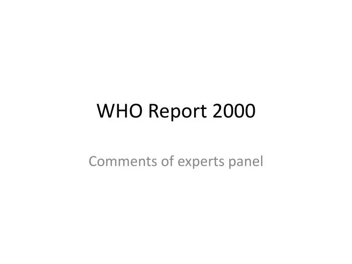 who report 2000