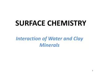 Interaction of Water and Clay Minerals