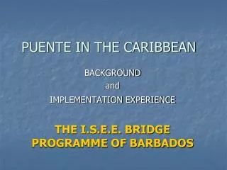 PUENTE IN THE CARIBBEAN