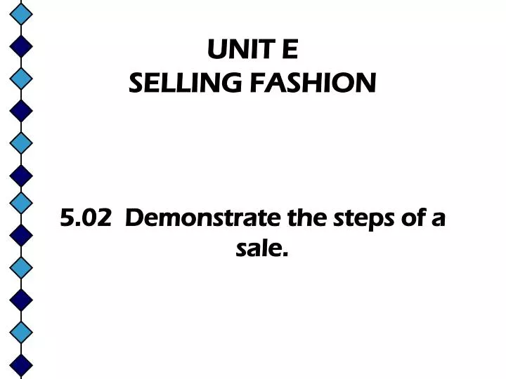 unit e selling fashion