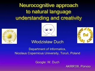 neurocognitive approach to natural language understanding and creativity