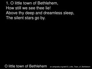 O little town of Bethlehem