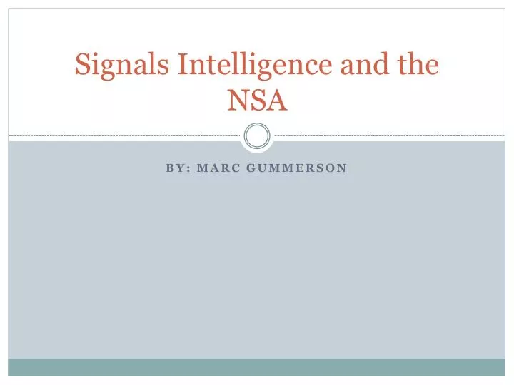 signals intelligence and the nsa