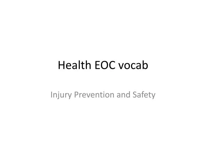 health eoc vocab