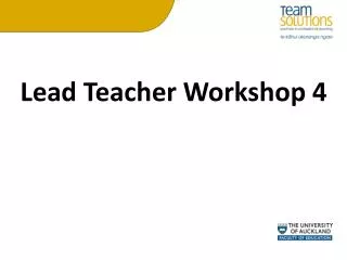 Lead Teacher Workshop 4