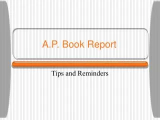 A.P. Book Report