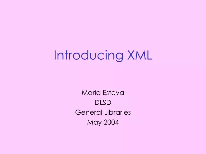 introducing xml