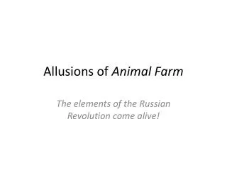 Allusions of Animal Farm