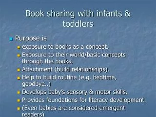 Book sharing with infants &amp; toddlers