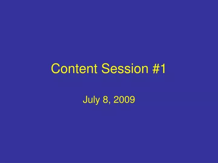 content session 1
