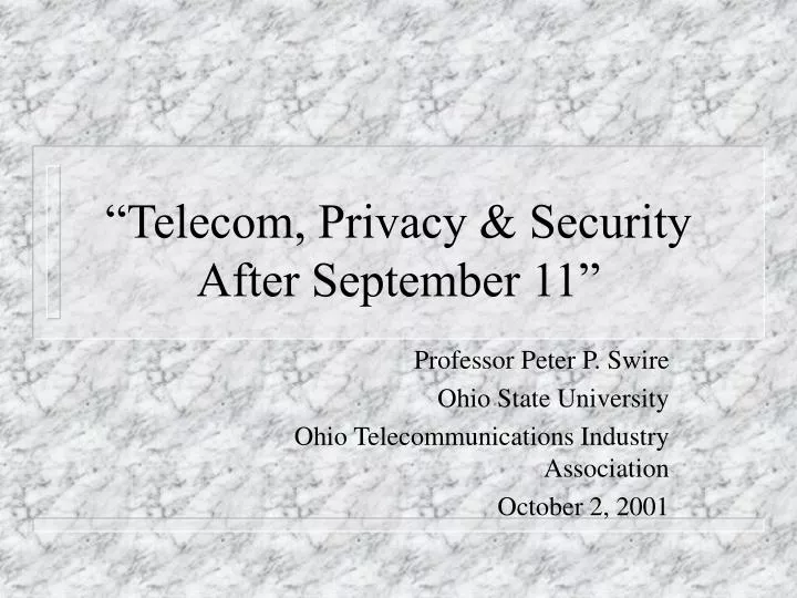 telecom privacy security after september 11